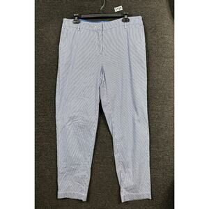Talbots Light Blue and White Pinstripe Straight Leg Pants